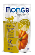 Влажный корм для кошек Monge Supreme Sterilised тунец с киноа и тыквой 80 г
