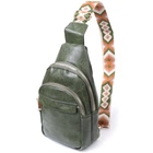 Сумка компактного размера с одной лямкой через плечо из гладкой экокожи VINTAGE Bag 22771 Зеленый