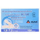 Пластир бактерицидний IGAR Водостійкий (на ПВХ основі) 1,9 х 7,2 см (100шт/уп)