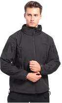 Водонепроникна тактична куртка SOFTSHELL із флісом Solve Black KT6000801 розмір S