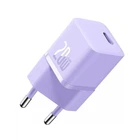 Мережевий зарядний пристрій 1x Type-C з швидкою зарядкою GaN5 Fast Charger 20W блок живлення фіолетовий, Baseus (CCGN050105)