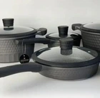 Набір кухонного посуду з мармуровим антипригарним покриттям Edenberg EB-9186 (10 предметів)