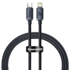 Кабель для iPhone на 1,2м. Type-C to Lightning Crystal Shine Series 2.4A black, Baseus для зарядки и передачи данных (CAJY000201)