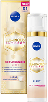 Podkład do twarzy Nivea Luminous 630 CC 3 w 1 SPF 30 + przeciw przebarwieniom 01 Light 40 ml (9005800379654)