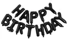 Фольгированные буквы черные HAPPY BIRTHDAY, 40 см