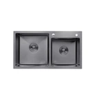 Мойка кухонная KRONER HANDMADE (KRP) PVD Schwarze-7843ZHM D3.0-1.0T215
