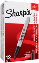 Набір маркерів Sharpie Fine перманентних Чорних 12 шт (ZES3501170810934)