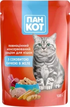Влажный корм Пан Кот с сочной уткой в желе 100 г