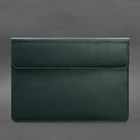 Шкіряний чохол-конверт BN на магнітах для MacBook 13, зелений