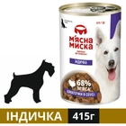 Влажный корм для взрослых собак М'ясна Миска с индейкой