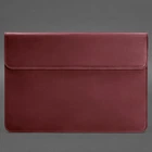 Шкіряний чохол-конверт BN на магнітах для MacBook 15 дюйм, Бордовий Crazy Horse