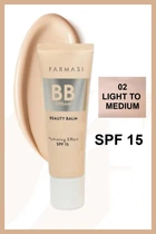 Тонуючий BB крем для обличчя Beauty Balm Hydrating Effect SPF15, Light to Medium 02, Farmasi, 30 мл