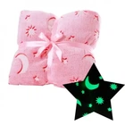 Светящийся теплый плед Magic Blanket Одеяло для детей и подростков (100x150см) Розовый