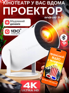 Портативный Смарт Проектор MAGCUBIC HY300 PRO 4K Android 11 HD BT5.0 Dual Wi-Fi Домашний кинотеатр Белый