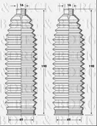 Комплект гофрированных кожухов, механизм рулевого Borg & Beck BSG3421 Borg & Beck (BSG3421)