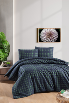 Комплект постельного белья First Choice Flanel Евро 200×220 см Байка Темно-синий