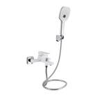 Змішувач для ванни Gemini, Chrome/White (k35) з душовим гарнітуром QTGEM259CRW45683 Qtap