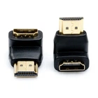 Перехідник тато Hdmi - гніздо Hdmi кутовий gold пластик