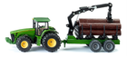 Traktor Siku z przyczepą do drewna Farmer S1954 1:50 (4006874019540)