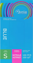 Перчатки смотровые Sangig нитриловые нестерильные Размер S 100 шт Голубые (001697)