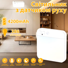 Аккумуляторный LED светильник с датчиком движения и пультом управления 4200mAh 15*15см Белый
