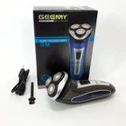 Электробритва GEEMY GM-7090 3 в 1, триммер, беспроводная, синяя