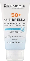 Ультралегкий защитный флюид SPF 50+ для жирной и комбинированной кожи для защиты от полного спектра солнечных лучей - Dermedic 50+ Sunbrella Ultra-light Fluid 40ml (1321048-17886776)