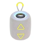 Портативная колонка TG655 5W с RGB подсветкой и ремешком, Громкая блютуз колонка. Цвет: серый
