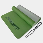 Килимок для йоги та фітнесу EasyFit TPE+TC 6мм двошаровий зелений-сірий (A-021459)