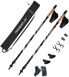 Палки для скандинавской ходьбы PowerPlay 9111 Lykke 80-135 см Black/White (PP_9111_White)