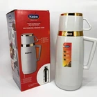 Термос Magio MG-1050W зі скляною колбою, гарний невеликий термос, для питної води. Колір: білий