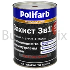 Емаль антикорозійна Polifarb 3в1 0,7 кг молоткова коричнева