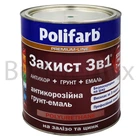 Емаль антикорозійна Polifarb 3в1 для оцинкованого металу 2,5 кг RAL 6005 морська зелень