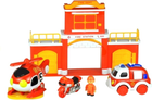 Zestaw do zabawy Leantoys City Rescuers LT 1952 Remiza strażacka + Motocykl + Helikopter + Wóz strażacki z dźwiękiem (1818911623770)