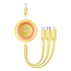 Кабель Baseus Bright Mirror 2 Series Retractable 3-in-1 Fast Charging Data Cable USB to M+L+C 3.5A 1.1m yellow (CAMJ010011)