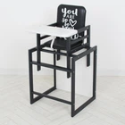 Стульчик для кормления Graphite белый (2 в 1) из натуральных материалов, с подножкой и легким уходом (до 25 кг)