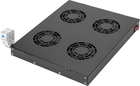 Стельовий блок охолодження для серверних шаф Digitus 4 x Fans Black (DN-19 FAN-4-HO-SW)