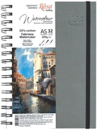 Спіральний блокнот для акварелі Rosa Gallery Watercolor by Fabriano A5 200 г/м² 32 аркуші Антрацит (4823098540847)