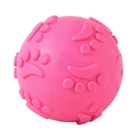 Игрушка Мяч Lesko DT1149 Pink жевательный резиновый для cобак D:6,0 см со звуком