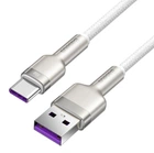 Кабель с металлическими коннекторами Baseus Cafule USB - Type-C 66W 1 метр (CAKF000102) белый