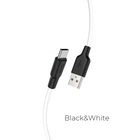 Кабель HOCO X21 Plus USB для Type-C 3A, 1m, silicone, silicone connectors, чорний+білий