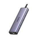 USB Хаб UGREEN Type-C to HDMIx1+USB3.0x3+PDx1+RJ45x1 Multifunctional Adapter Grey (UGR-15598)