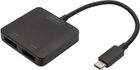 Adapter Digitus USB-C - 2 x DisplayPort Black (DS-45339)