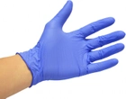 Перчатки нитриловые смотровые Nitrylex Classic нестерильные неопудренные размер M 100 пар Синие (52-110) - изображение 3
