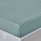 Простынь на резинке Zastelli Green stripe поликоттон 100*200+20см Зеленая