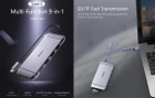 USB-хаб Real-El 9 in 1 type C Multifunction Docking Station 4K with Ethernet CQ-900 Space Grey (EL123110003) - зображення 9