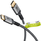 Кабель Goobay Plus DisplayPort 1.4 8K 60 Гц Sharkskin Grey 2 м (4040849652653)