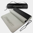 Килимок для йоги та фітнесу EasyFit TPE+TC 6 мм двошаровий + Чохол сірий з чорним