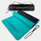 Коврик для йоги и фитнеса EasyFit TPE+TC 6 мм двухслойный + Чехол мятный-черный