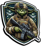 Військовий шеврон Shevron.patch майстер Йода зі зброєю на липучці (YODA4)